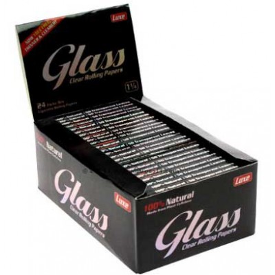 GLASS CLEAR ROLLING 1 1/4 CIGARETTE ROLLING PAPERS 24CT/PACK